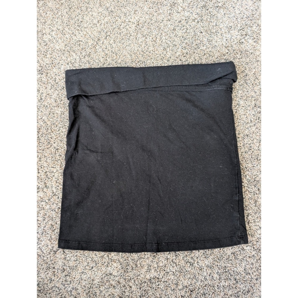 American Eagle Womens Black Cotton Blend Strapless Foldover Tube Top Size Medium